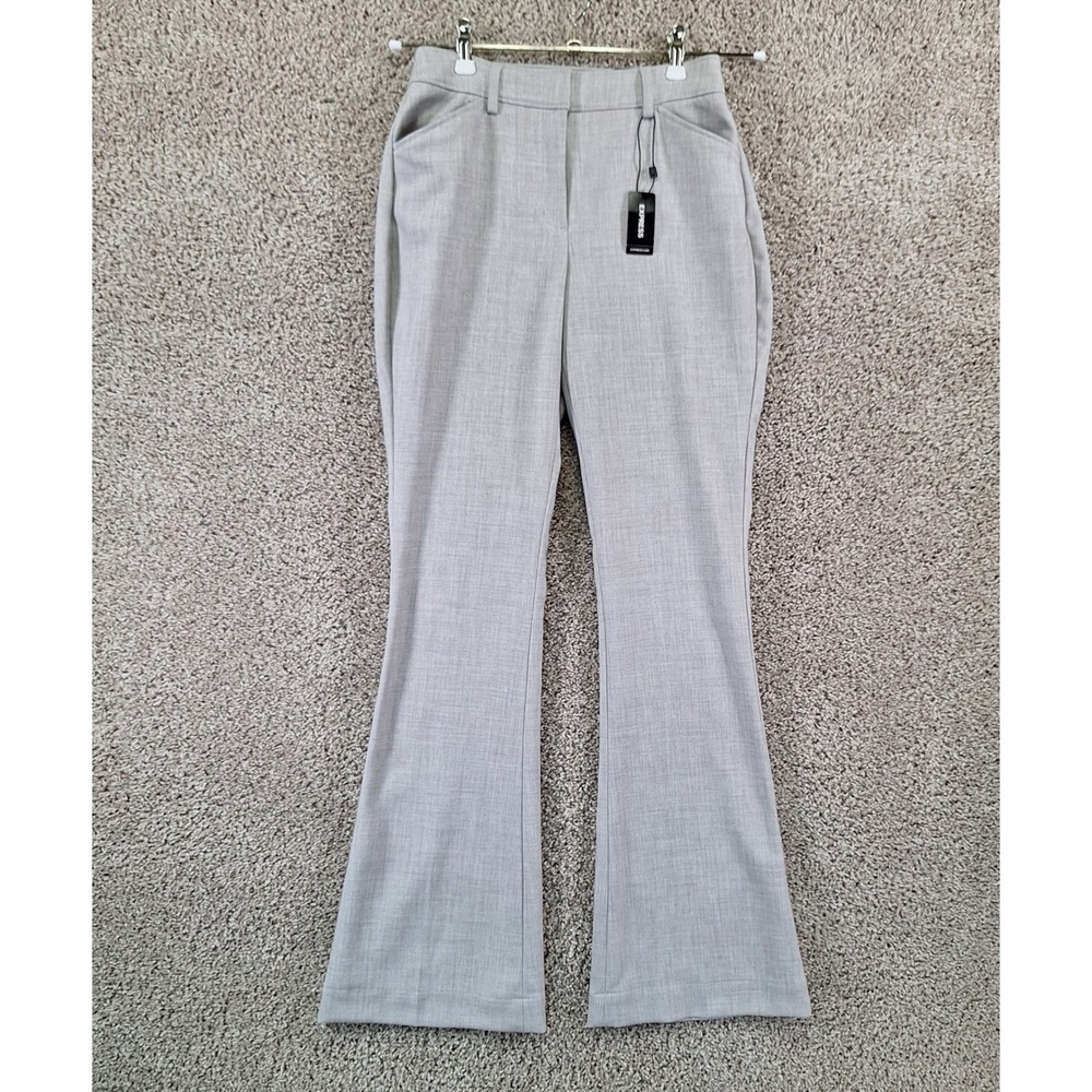 Express Dress Pants Women 0R Grey Flare High Rise Career Professional Office NWT